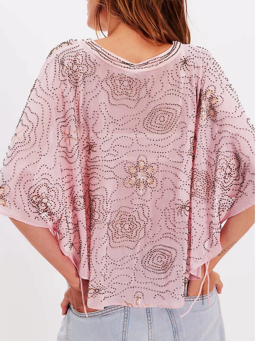 Free People - Desert Nights Embellished Cape Top - Picture 3 of 6